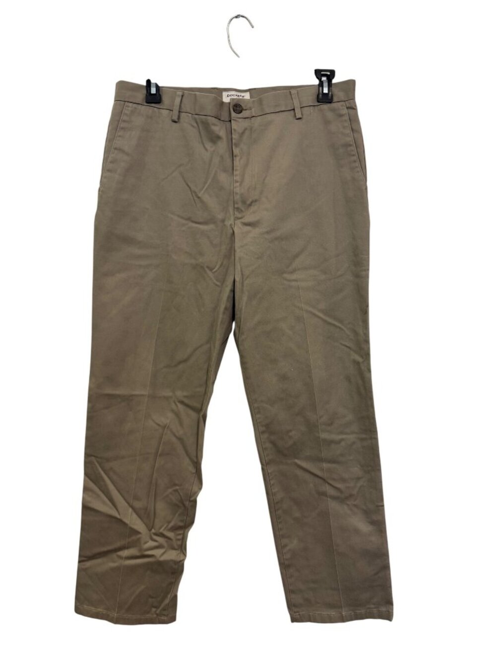 Dockers Mens Straight Fit Khaki Pants 36X32 Cotton Blend Beige Casual Wear